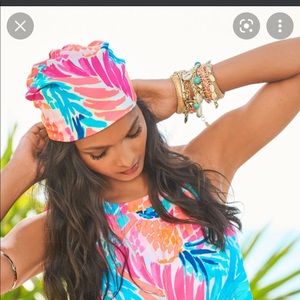 Lily Pulitzer head scarf. Genie by Eugenia Kim